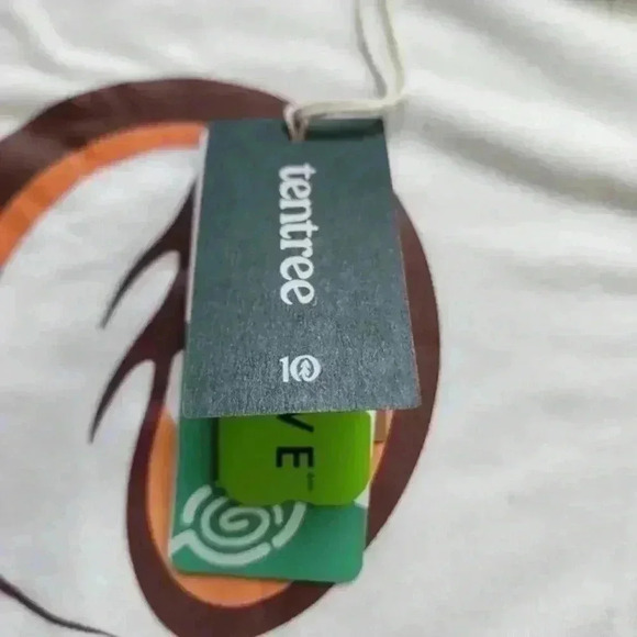 Tentree T-Shirt Artist Series Logo New With Tags Cloud White Amber Glow Women  M - Picture 10 of 16